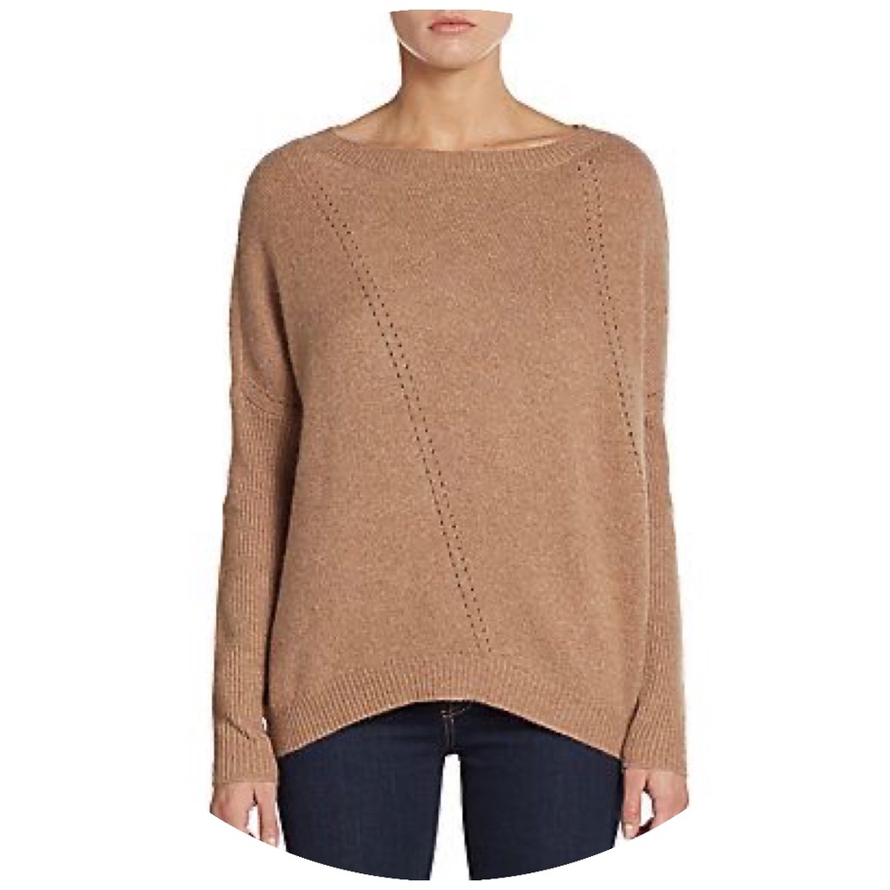 Lord & Taylor Cashmere Sweater Relaxed Fit Caramel/Camel Tan Women's XS/S